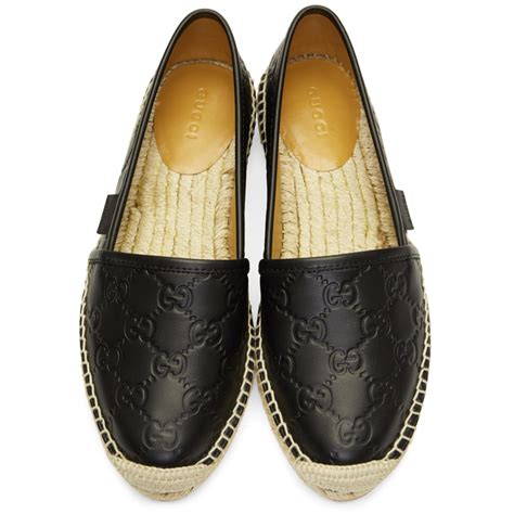 black espadrilles gucci|Gucci espadrille flats.